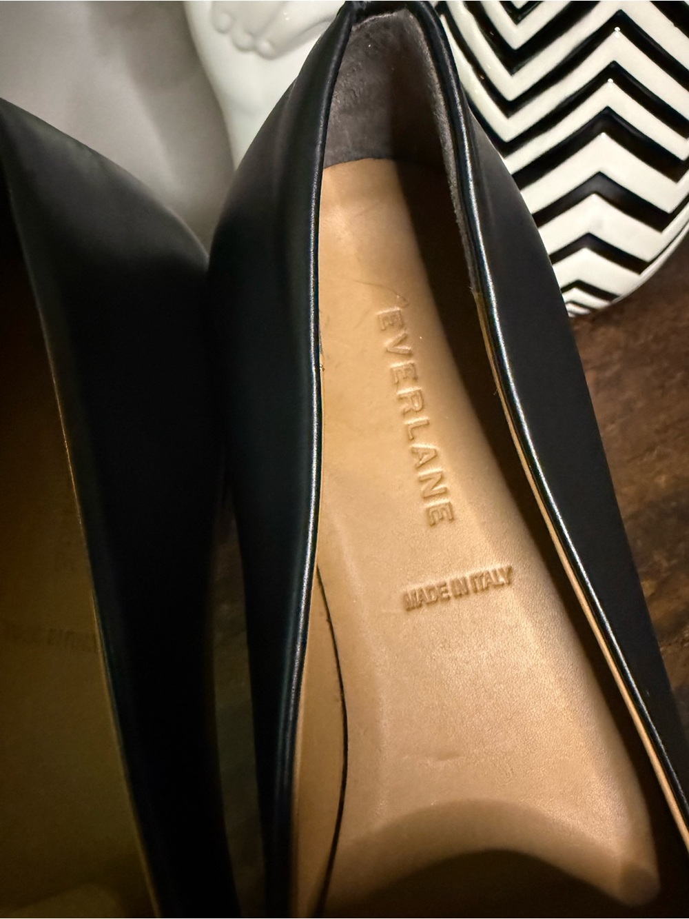 Everlane Black Pointed Leather Flats - Picture 2 of 5